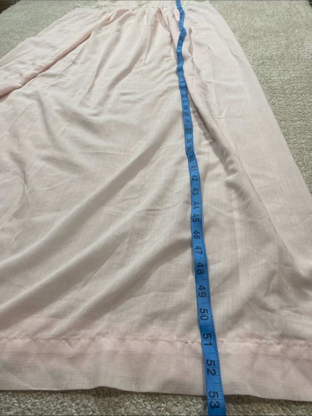 Vintage Christian Dior Lingerie Pink Lace Coquette Long Nightgown 70s 80s Size S - Picture 12 of 16